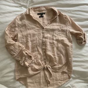 Harve Benard Linen Button Down Blouse